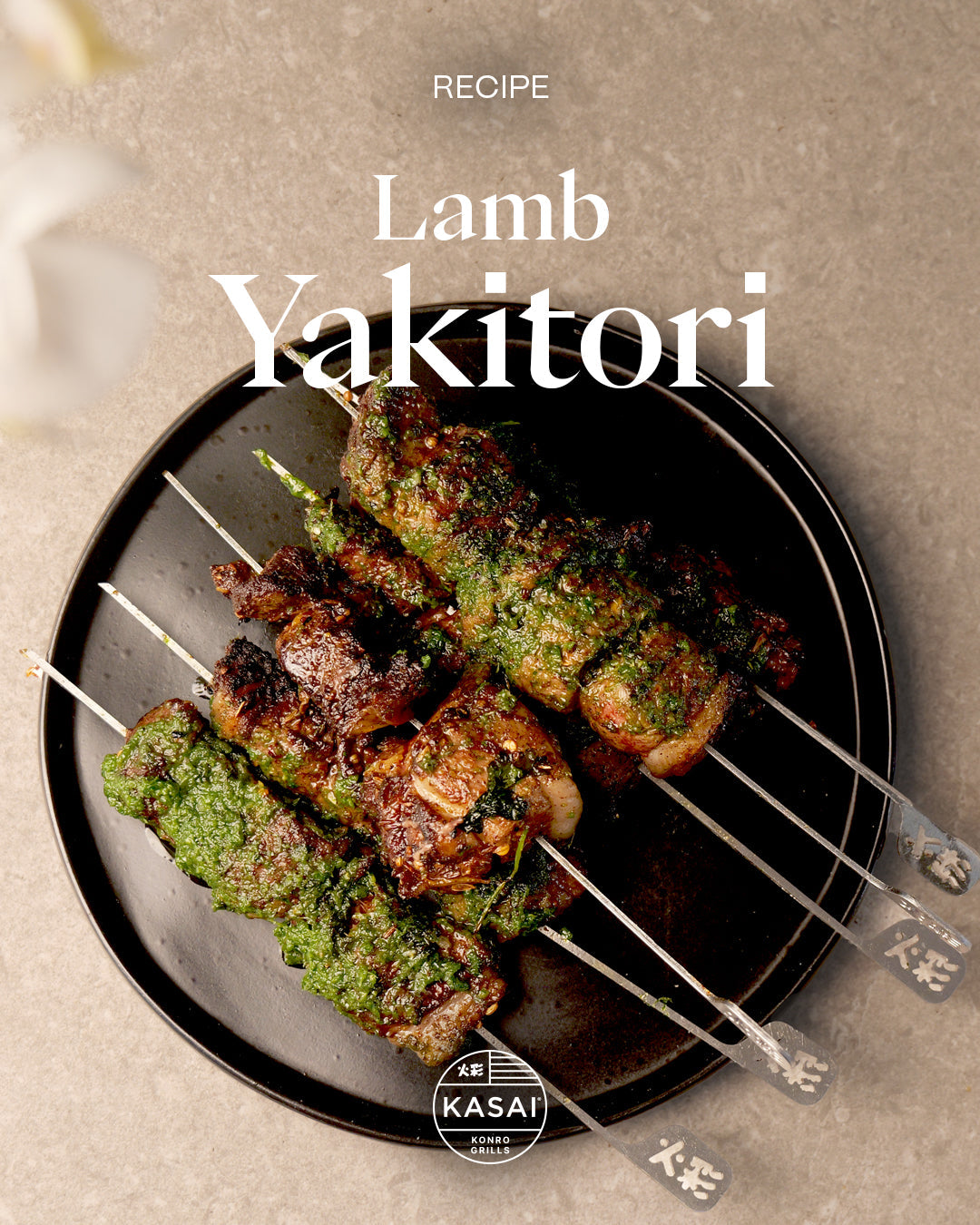 Lamb Yakitori with Roasted Garlic and Coriander Marinade