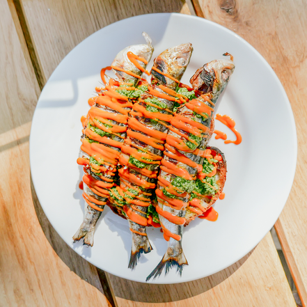 On the Coals BBQ Skewered Sardines "on Toast" I Kasai Grills