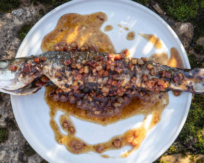 Stuffed Sea Bass, Alsace XO Glaze