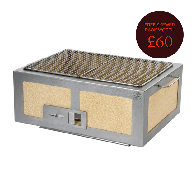 Medium Wide Kasai Konro Grill with Stainless Steel Frame